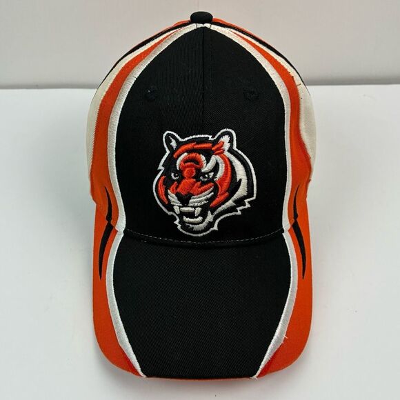 NFL Cincinnati Bengals Adjustable Football Team Hat Tiger Orange White Black Y2K - Picture 2 of 11